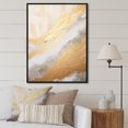thumbnail image 1 of Designart "Abstract River In Minimal Gold And Beige V" Northern Lights Floater Framed Wall Art Living Room, 1 of 5