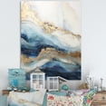 thumbnail image 1 of Designart "Abstract River In White, Blue, And Gold" Northern Lights Canvas Wall Art, 1 of 7