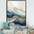 thumbnail image 1 of Designart "Abstract River In White, Blue, And Gold" Northern Lights Floater Framed Canvas Wall Art, 1 of 5