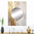 thumbnail image 1 of Designart "Abstract River In Minimal Gold And Beige II" Northern Lights Mirror Wall Decor - Traditional Beige Landscapes Large Mirror Wall Decor For Bedroom - 32" x 24" Inch, 1 of 5