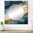 Designart "Abstract River in White, Blue, and Gold I" northern lights