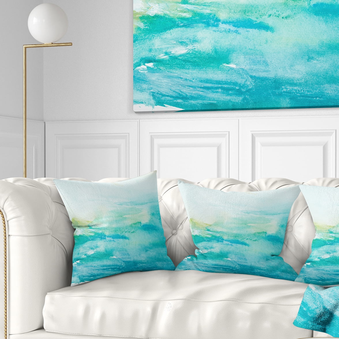 Designart Abstract Sea Close up - Abstract Throw Pillow - 18x18