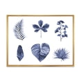 thumbnail image 1 of Designart 'Abstract Set Of Plant Leaves Blue' Traditional Framed Canvas Wall Art Print, 1 of 5