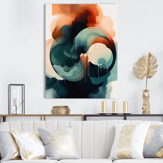 Designart "Abstract Shapes And Line Artwork V" Abstract Wall Art Print
