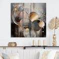 thumbnail image 1 of Designart "Abstract Shapes And Lines III" Abstract Marble Wall Art Living Room, 1 of 5