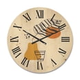 thumbnail image 1 of Designart 'Abstract Shapes Botanical Minimalist Leaf' Modern Wood Wall Clock, 1 of 5