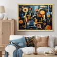 thumbnail image 1 of Designart "Abstract Shapes Fusion Blue and Yellow Dynamic II" Abstract Framed Wall Art Decor - Modern Blue Abstract Modern Shapes Entryway Framed Wall Art, 1 of 6