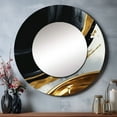 thumbnail image 1 of Designart "Abstract Shapes in Marble Black and Gold I" Abstract Marble Round Mirror Wall Decor Modern - Large Black Round Bathroom Mirror - Round Mirror - 23" x 23", 1 of 6