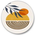 thumbnail image 1 of Designart 'Abstract Shapes With Botanical Minimalist Leaf IV' Modern Circle Metal Wall Art 29x29 - Disc of 29, 1 of 5