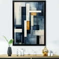 thumbnail image 1 of Designart "Abstract Shapes With Indigo Illusion III" Abstract Shapes Picture Framed Canvas Wall Art, 1 of 5