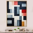 thumbnail image 1 of Designart "Abstract Shapes With Indigo Illusion IV" Abstract Shapes Floater Framed Canvas Prints, 1 of 5
