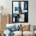 thumbnail image 1 of Designart "Abstract Shapes With Indigo Illusion V" Abstract Shapes Picture Framed Wall Decor, 1 of 5