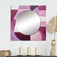 thumbnail image 1 of Designart "Abstract Shapes With Mauve Motion" Abstract Shapes Square Mirror Wall Decor Modern - Large Purple Square Bathroom Mirror - Square Printed Wall Mirror Art, 1 of 5