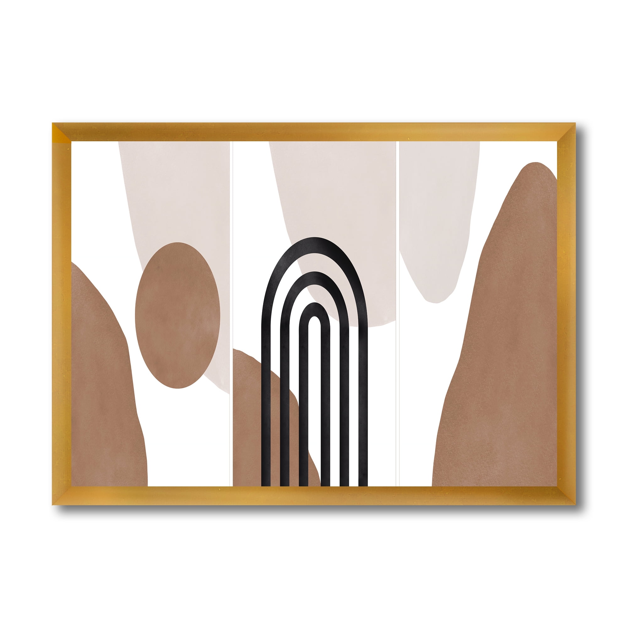 Designart 'Abstract Shapes in Ivory and Terracotta Shapes II' Modern Framed Art Print
