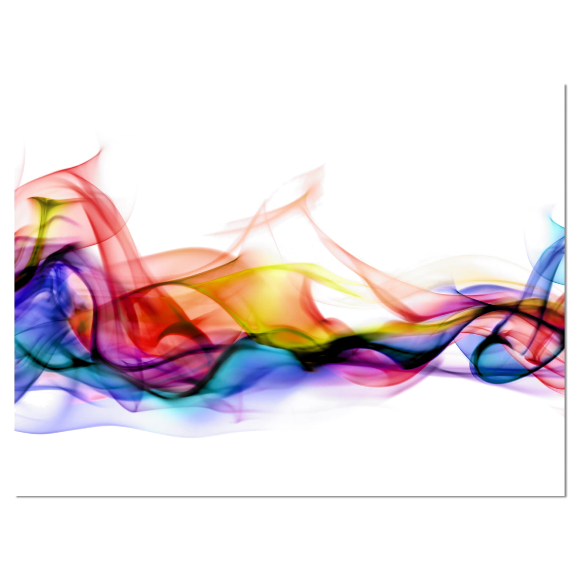 Large Multicolor Abstract Smoke Art on Cotton Canvas with Wood Frame
