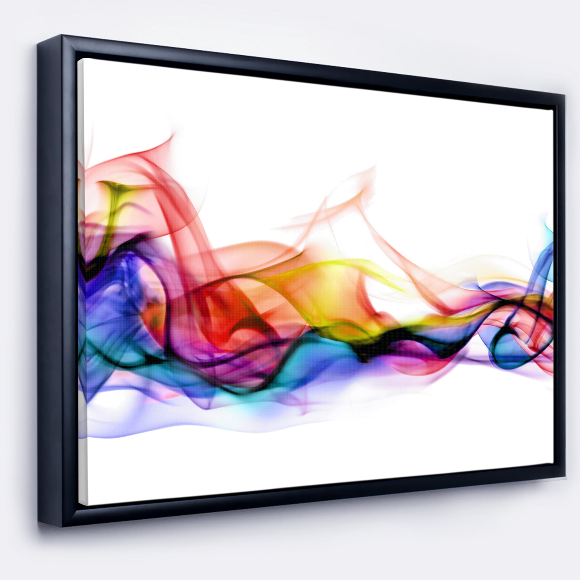 Designart ' Abstract Smoke ' Contemporary Framed Canvas Artwork