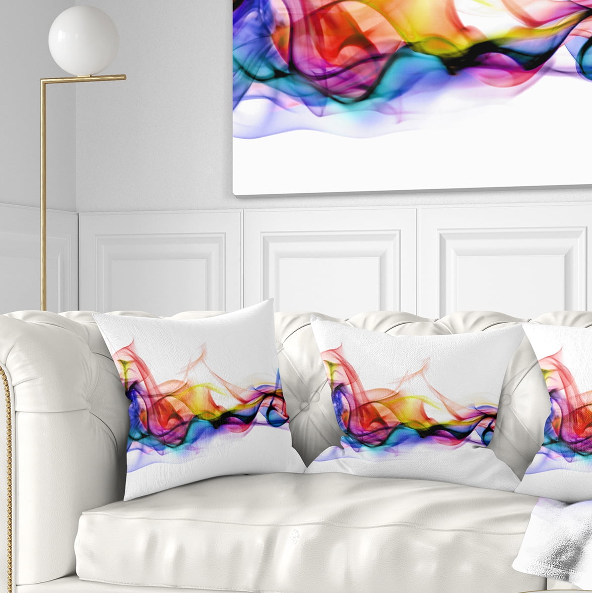 Designart Abstract Smoke - Contemporary Throw Pillow - 18x18