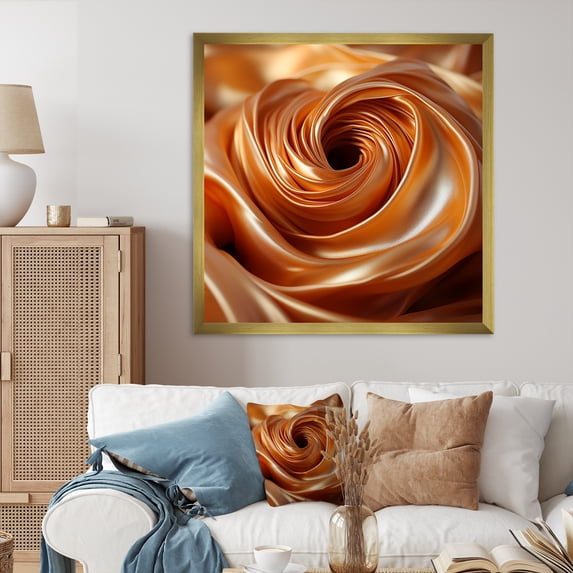 Designart "Abstract Spiral Cyclone in Orange" Abstract Framed Wall Art Decor - Modern Orange Abstract Spirals Bedroom Framed Canvas Wall Art
