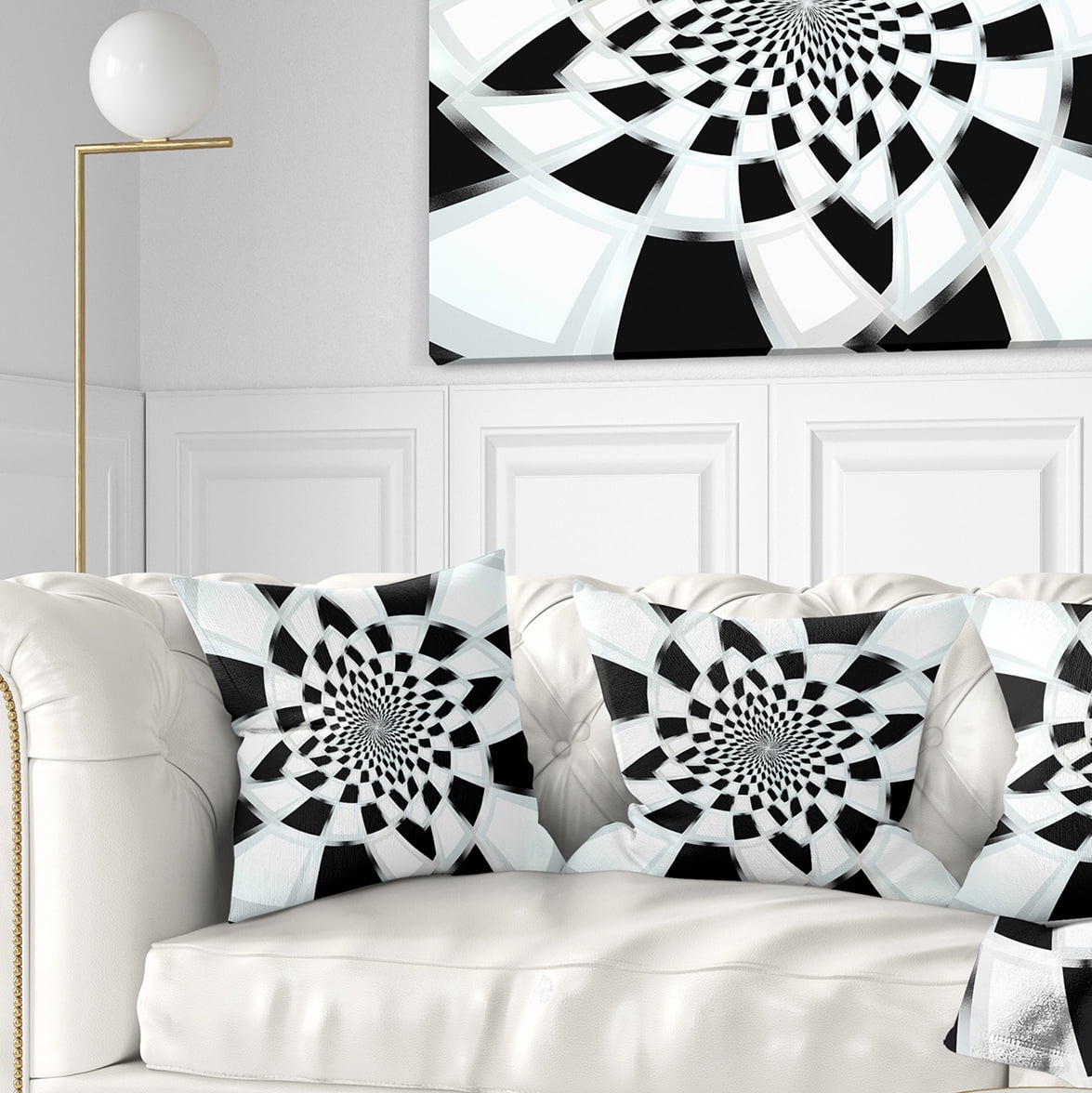 Designart Abstract Spiral Fractal Design - Abstract Throw Pillow - 16x16