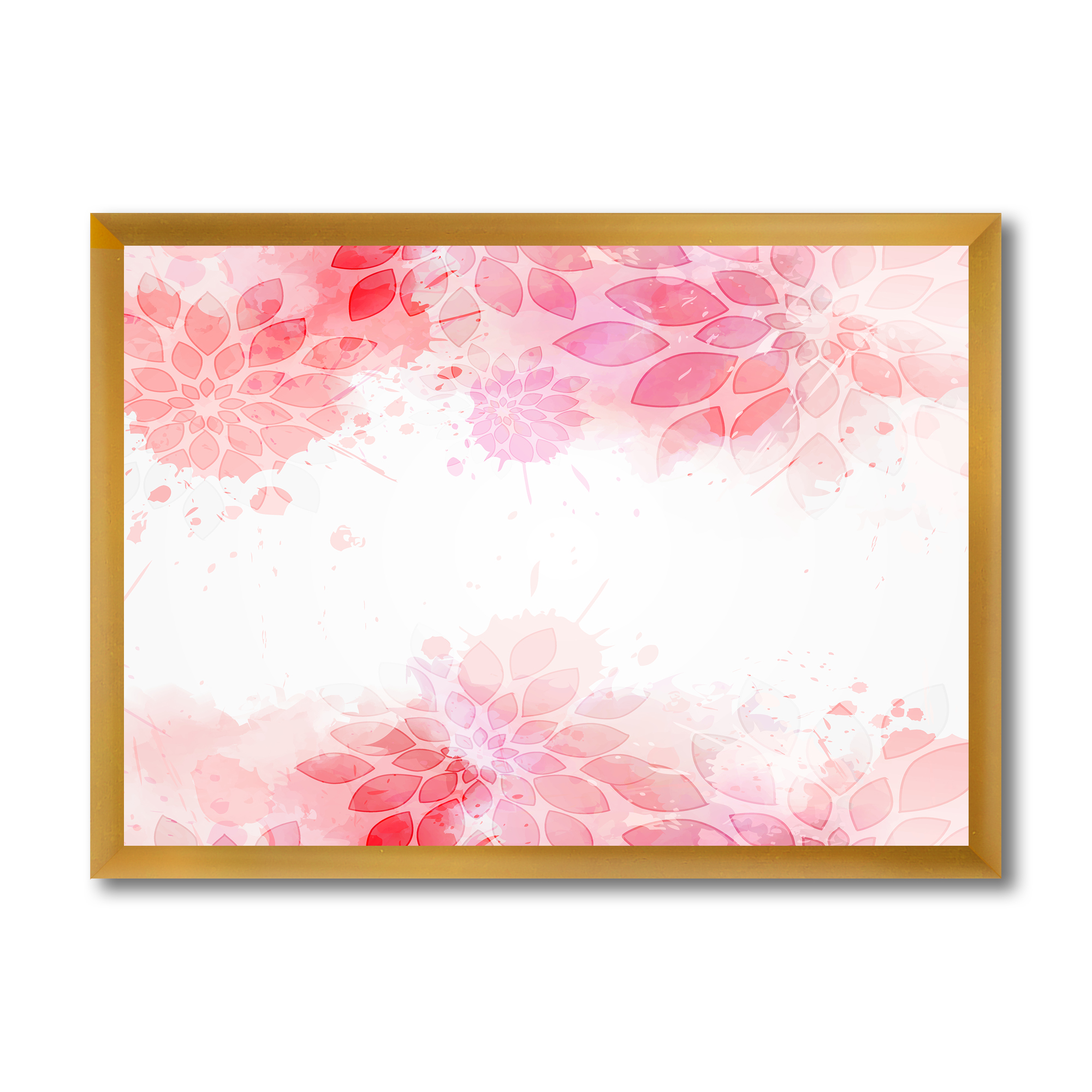 Designart 'Abstract Splashes of Pink Flowers II' Modern Framed Art Print