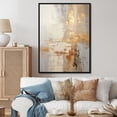 thumbnail image 1 of Designart "Abstract Split In Gold And White" Abstract Shapes Floater Framed Wall Decor, 1 of 5
