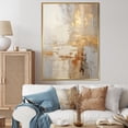 thumbnail image 1 of Designart "Abstract Split In Gold And White" Abstract Shapes Floater Framed Wall Decor, 1 of 1