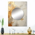 thumbnail image 1 of Designart "Abstract Split In Gold And White" Abstract Shapes Mirror Wall Decor - Modern Beige Abstract Dining Room Wall Mirror Art - 32" x 24" Inch, 1 of 5