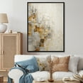 thumbnail image 1 of Designart "Abstract Split In Gold And White III" Abstract Shapes Floater Framed Wall Decor, 1 of 5