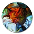thumbnail image 1 of Designart 'Abstract Stained Glass Design ' Modern Wall Clock, 1 of 4