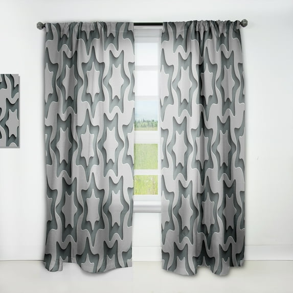 Designart 'Abstract Starshaped Technology' Modern & Contemporary Curtain Panel