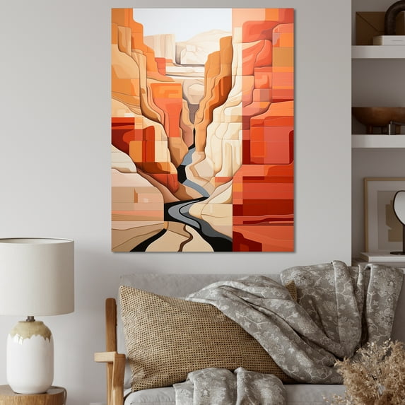 Designart "Abstract Storm In The Canyon Desert" Canyon Canvas Prints