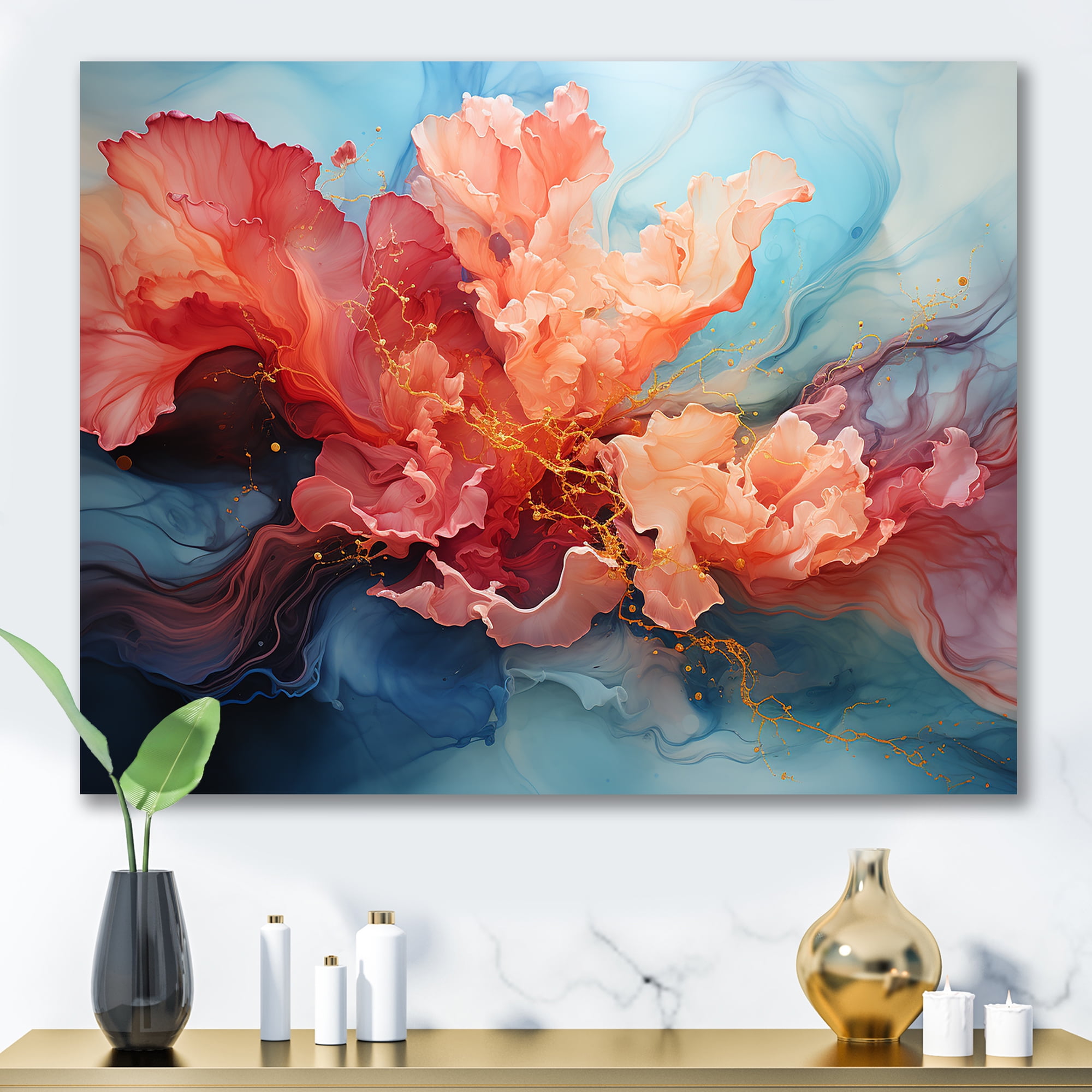 Design Art " Orange And Blue Abstract Storm "