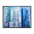 thumbnail image 1 of Designart 'Abstract Style Cityscape Panorama Skyscrapers I' Modern Framed Canvas Wall Art Print, 1 of 5