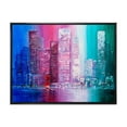 thumbnail image 1 of Designart 'Abstract Style Cityscape Panorama Skyscrapers II' Modern Framed Canvas Wall Art Print, 1 of 1