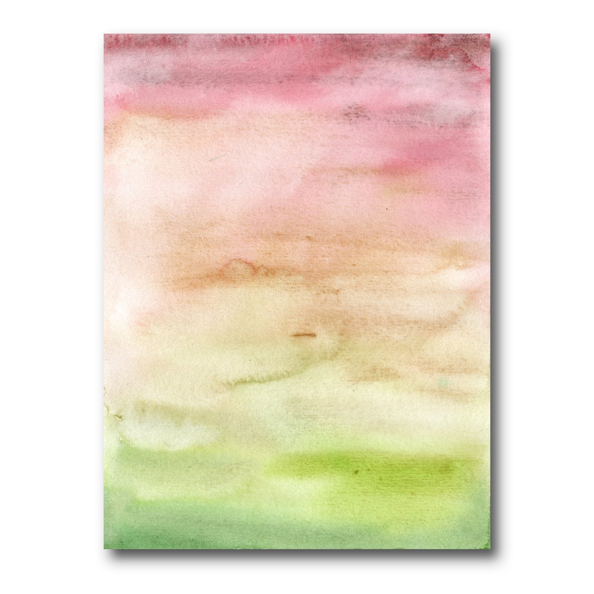 Designart ' Abstract Sunset With Pink Green and Beige ' Modern Canvas Wall Art Print