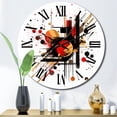 thumbnail image 1 of Designart "Abstract Symphony in Red and Black II" Abstract Oversized Wall Clock, 1 of 5