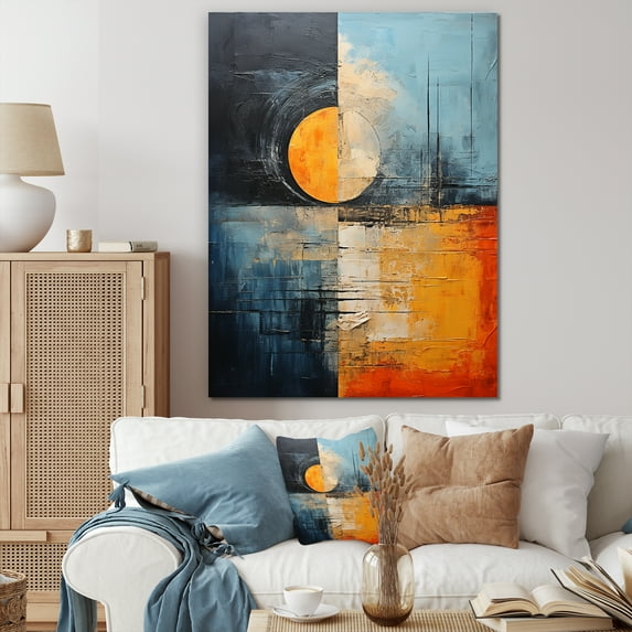 Designart "Abstract Tastes In Red And Blue I" Abstract Shapes Canvas Art Print