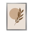 thumbnail image 1 of Designart 'Abstract Terracotta Moon and Sun With Tropical Leaf' Modern Framed Art Print, 1 of 4