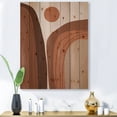 thumbnail image 1 of Designart 'Abstract Terracotta Mountain Landscape Sunset ' Modern Print on Natural Pine Wood, 1 of 5