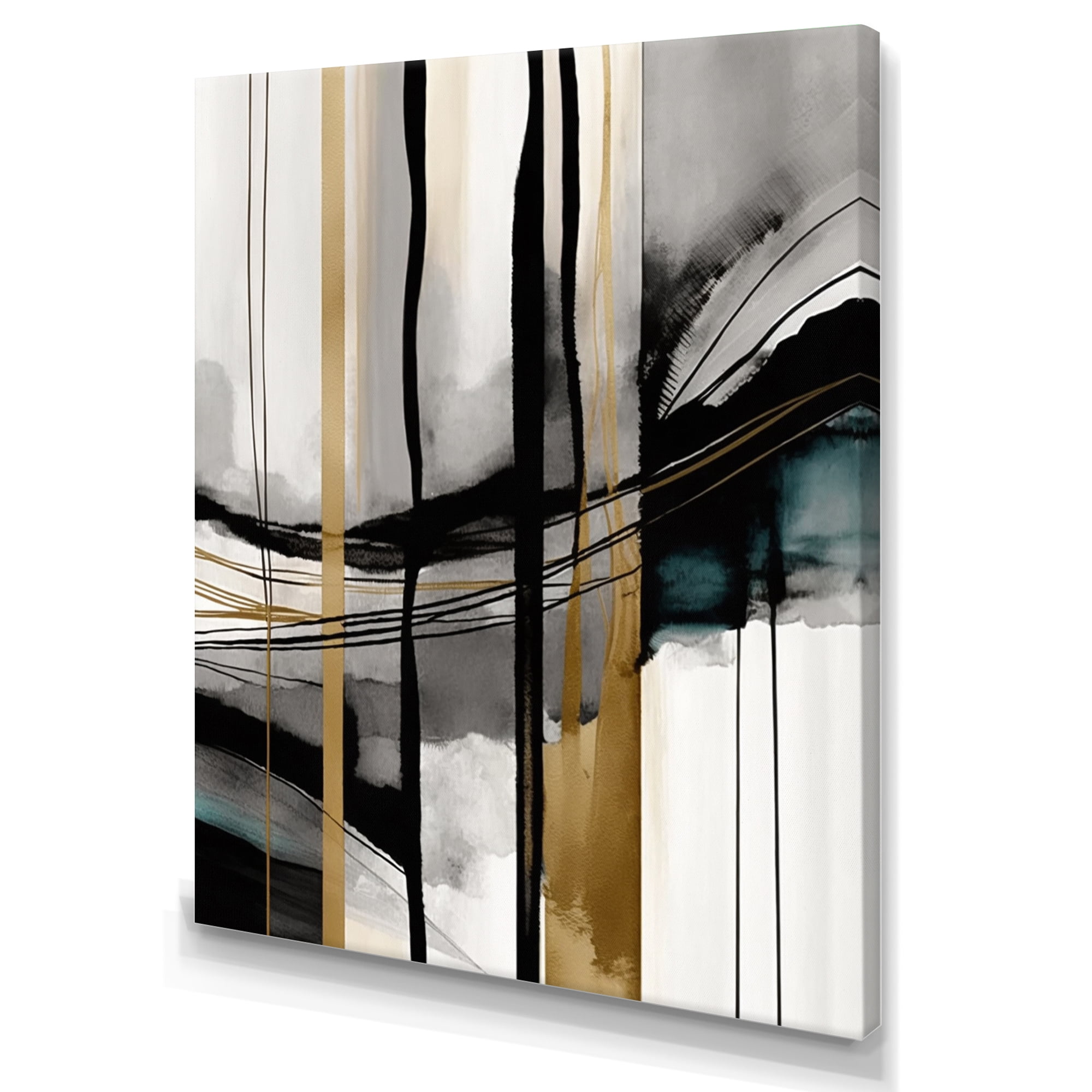 Designart Abstract Transitional Modern Shapes II Canvas Wall Art
