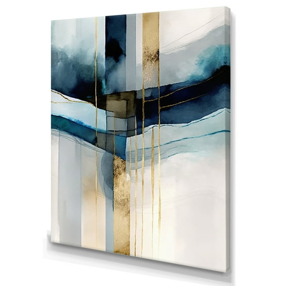 Designart Abstract Transitional Modern Shapes V Canvas Wall Art