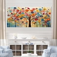 thumbnail image 1 of Designart "Abstract Tree in Colorful Style III" Oversized Floral Framed Wall Art - Global Multicolor Tree African Entryway Framed Wall Art Print, 1 of 7