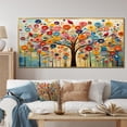 thumbnail image 1 of Designart "Abstract Tree in Colorful Style III" Oversized Floral Framed Wall Art - Global Multicolor Tree African Entryway Framed Wall Art Print, 1 of 7