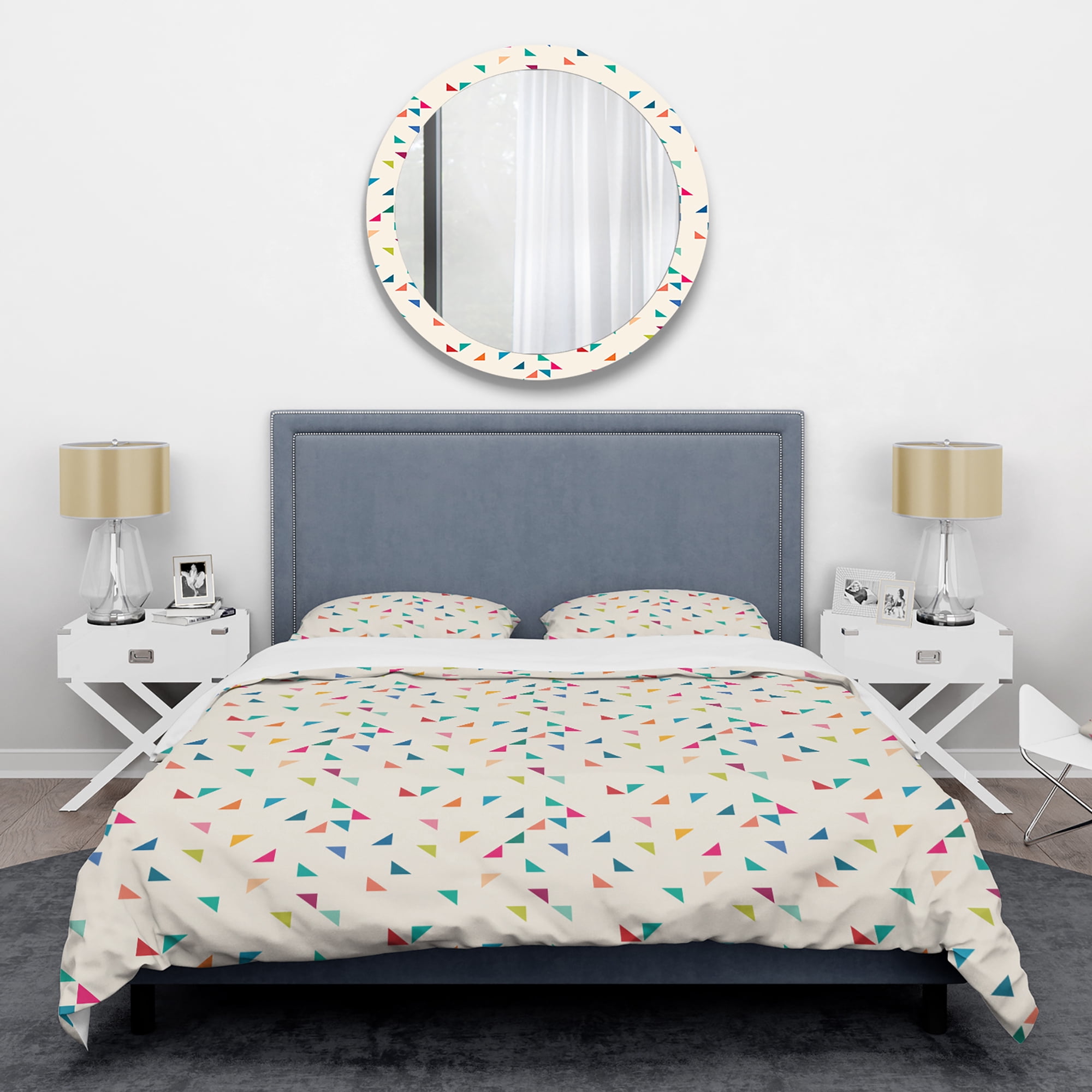 Designart 'Abstract Triangular Retro Pattern I' Mid-Century Modern Duvet Cover Set