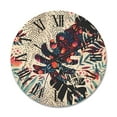 thumbnail image 1 of Designart 'Abstract Tropical Floral Patchwork I' Tropical Wood Wall Clock, 1 of 5
