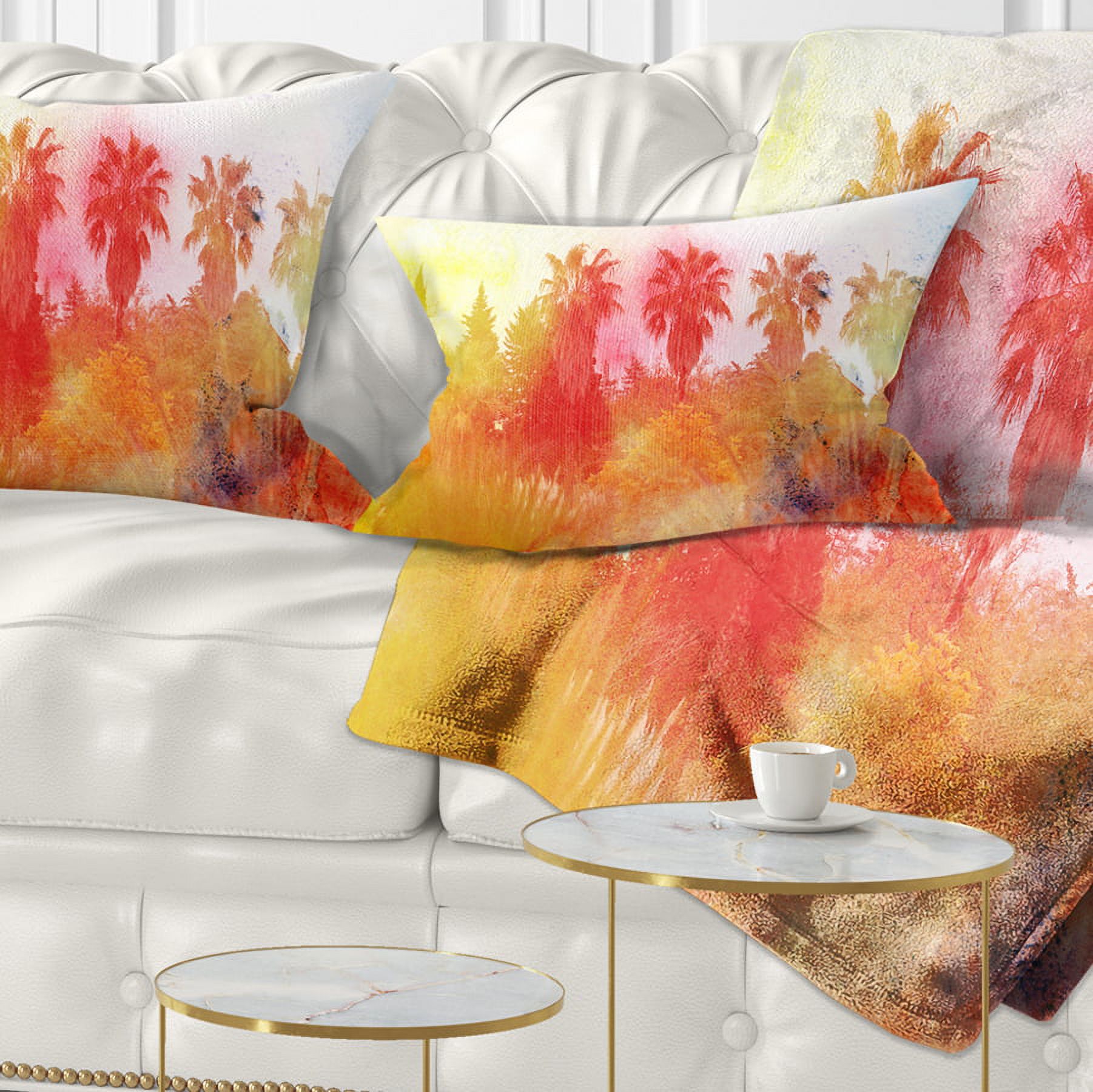 Designart Abstract Tropical Landscape - Abstract Throw Pillow - 12x20