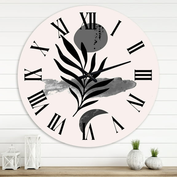 Designart 'Abstract Tropical Leaf Ii' Modern Wall Clock
