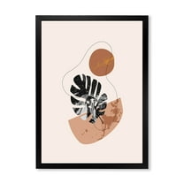 Designart 'Abstract Tropical Monstera Shapes and Leaves' Modern Framed Art Print