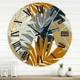 thumbnail image 1 of Designart 'Abstract Tropical Summer Palm Tree & Banana Leaves' Modern Wall Clock, 1 of 5