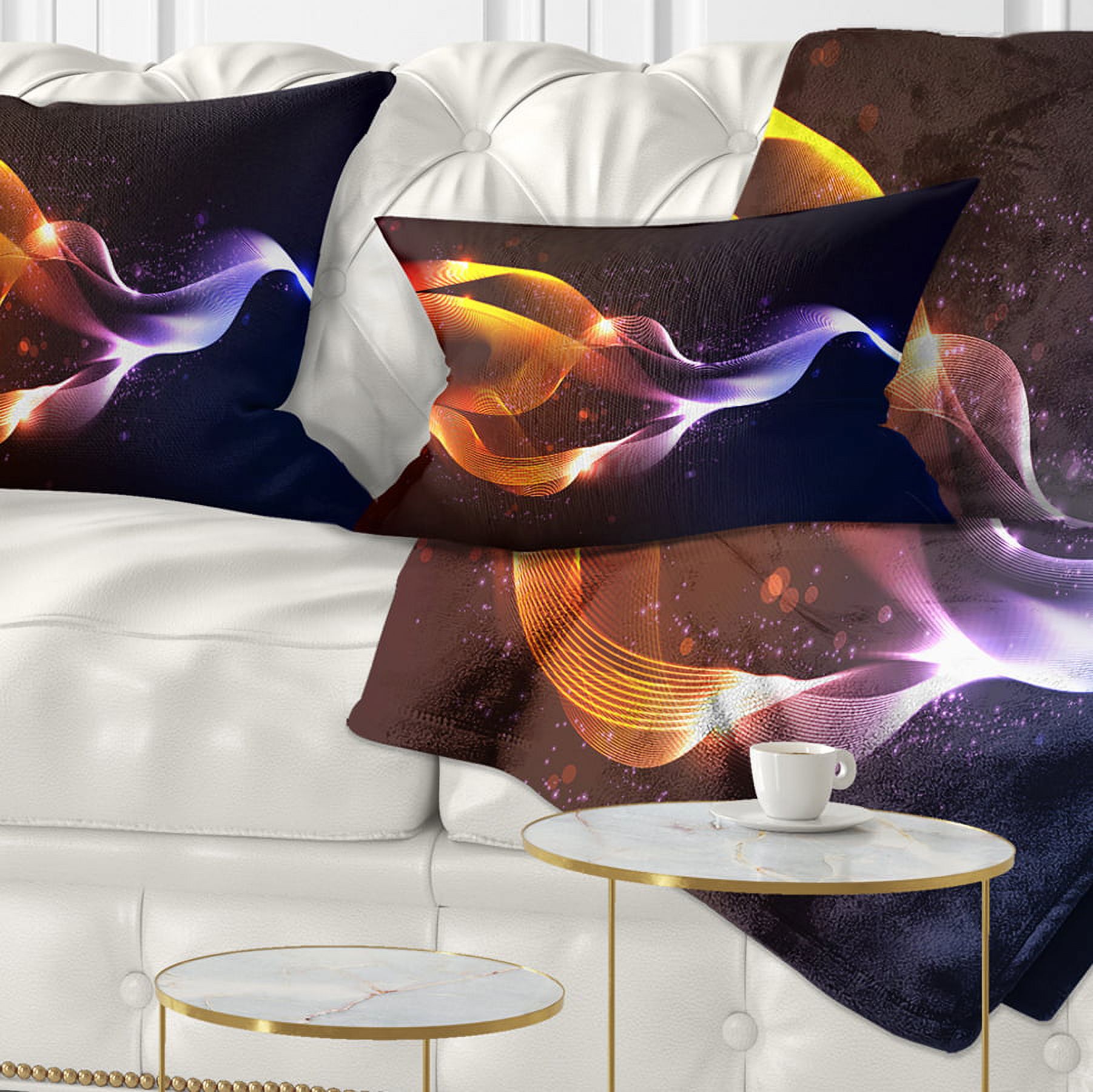 Designart Abstract Vector Waves - Contemporary Throw Pillow - 12x20